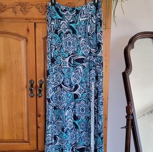 Maxi skirt by willi Smith M blue aqua Paisley